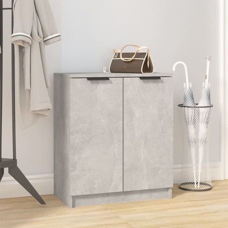 vidaXL Mueble zapatero madera contrachapada gris hormigón 59x35x70 cm