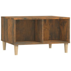 vidaXL Mesa de centro madera contrachapada roble ahumado 60x50x36,5 cm