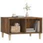 vidaXL Mesa de centro madera contrachapada roble ahumado 60x50x36,5 cm