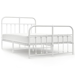 vidaXL Estructura cama metal con cabecero y estribo blanco 120x200 cm
