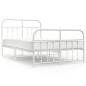 vidaXL Estructura cama metal con cabecero y estribo blanco 120x200 cm vidaXL Estructura cama metal con cabecero y estribo blanco 120x200 cm