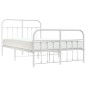 vidaXL Estructura cama metal con cabecero y estribo blanco 120x200 cm vidaXL Estructura cama metal con cabecero y estribo blanco 120x200 cm