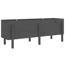 vidaXL Arriate elevado de jardín madera maciza pino gris 160x50x57 cm