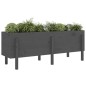vidaXL Arriate elevado de jardín madera maciza pino gris 160x50x57 cm vidaXL Arriate elevado de jardín madera maciza pino gris 160x50x57 cm