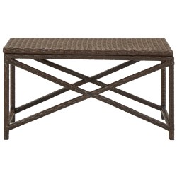 vidaXL Banco de jardín 80 cm ratán sintético marrón