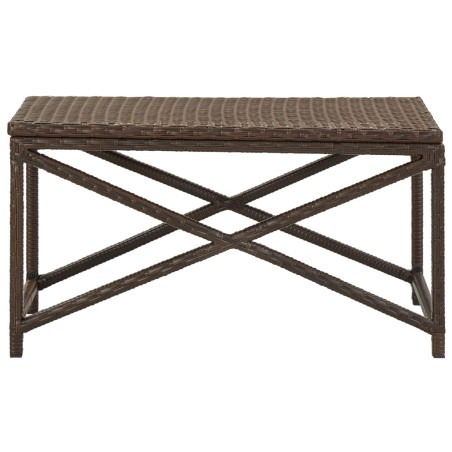 vidaXL Banco de jardín 80 cm ratán sintético marrón