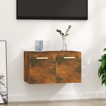 vidaXL Armario de pared madera ingeniería roble ahumado 60x36,5x35 cm