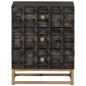 vidaXL Mesita de noche de madera maciza de mango negro 40x29x50 cm vidaXL Mesita de noche de madera maciza de mango negro 40x29x50 cm