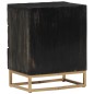 vidaXL Mesita de noche de madera maciza de mango negro 40x29x50 cm vidaXL Mesita de noche de madera maciza de mango negro 40x29x50 cm