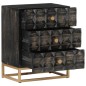 vidaXL Mesita de noche de madera maciza de mango negro 40x29x50 cm vidaXL Mesita de noche de madera maciza de mango negro 40x29x50 cm