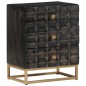 vidaXL Mesita de noche de madera maciza de mango negro 40x29x50 cm vidaXL Mesita de noche de madera maciza de mango negro 40x29x50 cm