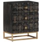 vidaXL Mesita de noche de madera maciza de mango negro 40x29x50 cm vidaXL Mesita de noche de madera maciza de mango negro 40x29x50 cm