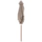 vidaXL Sombrilla de jardín con palo de madera 150x200 cm gris topo vidaXL Sombrilla de jardín con palo de madera 150x200 cm gris topo