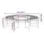 vidaXL Banco de jardín redondo de acero negro 160 cm vidaXL Banco de jardín redondo de acero negro 160 cm