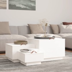 vidaXL Cajas de almacenaje con tapa 3 pzas madera maciza pino blanca