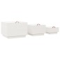 vidaXL Cajas de almacenaje con tapa 3 pzas madera maciza pino blanca