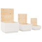 vidaXL Cajas de almacenaje con tapa 3 pzas madera maciza pino blanca