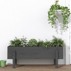 vidaXL Arriate elevado de jardín madera maciza pino gris 101x30x38 cm