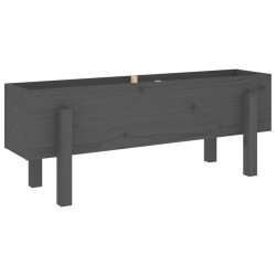 vidaXL Arriate elevado de jardín madera maciza pino gris 101x30x38 cm