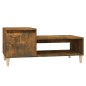 vidaXL Mesa de centro madera contrachapada roble ahumado 100x50x45 cm