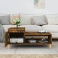 vidaXL Mesa de centro madera contrachapada roble ahumado 100x50x45 cm