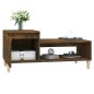 vidaXL Mesa de centro madera contrachapada roble ahumado 100x50x45 cm