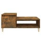 vidaXL Mesa de centro madera contrachapada roble ahumado 100x50x45 cm