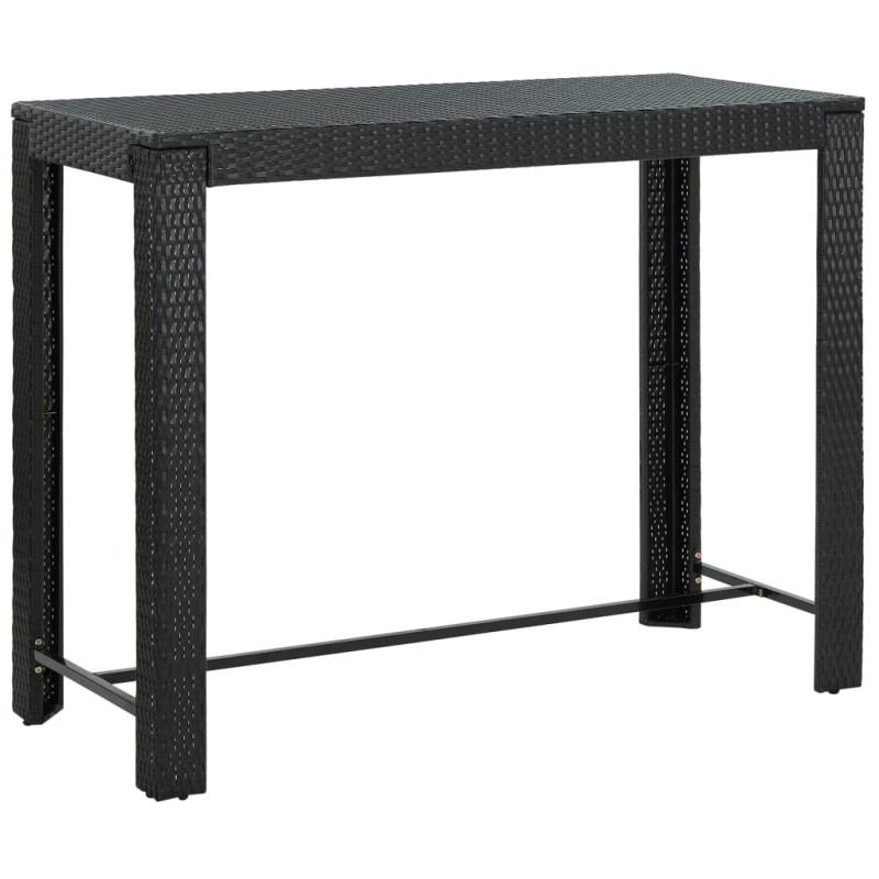vidaXL Mesa alta de jardín ratán sintético negro 140,5x60,5x110,5 cm vidaXL Mesa alta de jardín ratán sintético negro 140,5x60,5x110,5 cm
