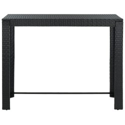 vidaXL Mesa alta de jardín ratán sintético negro 140,5x60,5x110,5 cm