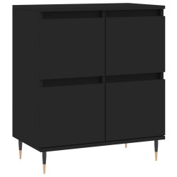 vidaXL Aparador de madera contrachapada negro 60x35x70 cm