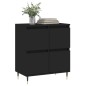 vidaXL Aparador de madera contrachapada negro 60x35x70 cm