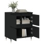 vidaXL Aparador de madera contrachapada negro 60x35x70 cm