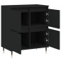 vidaXL Aparador de madera contrachapada negro 60x35x70 cm