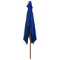 vidaXL Sombrilla de jardín con palo de madera azul 200x300 cm vidaXL Sombrilla de jardín con palo de madera azul 200x300 cm