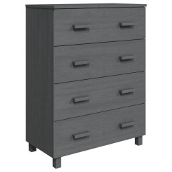 vidaXL Aparador HAMAR madera maciza de pino gris oscuro 79x40x103,5 cm