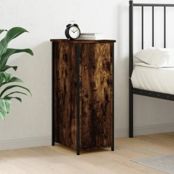 vidaXL Mesita de noche madera de ingeniería roble ahumado 32x42x80 cm
