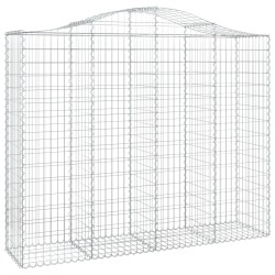 vidaXL Cesta gaviones forma arco hierro galvanizado 200x50x160/180 cm