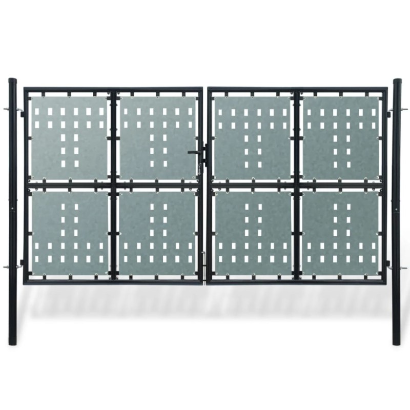 vidaXL Puerta de valla de jardín negra 300x200 cm