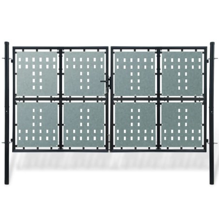 vidaXL Puerta de valla de jardín negra 300x200 cm