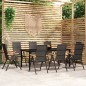 vidaXL Juego de comedor para jardín 9 piezas negro vidaXL Juego de comedor para jardín 9 piezas negro