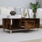 vidaXL Mesa de centro madera contrachapada roble ahumado 90x50x36,5 cm vidaXL Mesa de centro madera contrachapada roble ahumado 90x50x36,5 cm