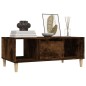 vidaXL Mesa de centro madera contrachapada roble ahumado 90x50x36,5 cm vidaXL Mesa de centro madera contrachapada roble ahumado 90x50x36,5 cm