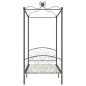 vidaXL Estructura de cama con dosel metal gris 90x200 cm vidaXL Estructura de cama con dosel metal gris 90x200 cm