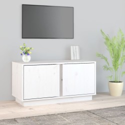 vidaXL Mueble de TV madera maciza de pino blanco 80x35x40,5 cm