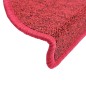 vidaXL Alfombrillas de escalera 15 unidades burdeos 56x17x3 cm vidaXL Alfombrillas de escalera 15 unidades burdeos 56x17x3 cm