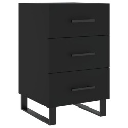 vidaXL Mesita de noche madera de ingeniería negro 40x40x66 cm