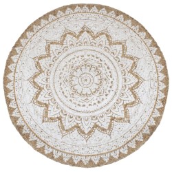 vidaXL Alfombra redonda yute trenzado estampado 210 cm