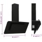 vidaXL Campana extractora acero inoxidable vidrio templado negro 90 cm vidaXL Campana extractora acero inoxidable vidrio templado negro 90 cm