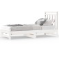 vidaXL Sofá cama extraíble madera maciza de pino blanco 2x(90x200) cm