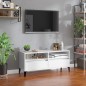 vidaXL Mueble de TV madera contrachapada blanco brillo 100x34,5x44,5cm vidaXL Mueble de TV madera contrachapada blanco brillo 100x34,5x44,5cm